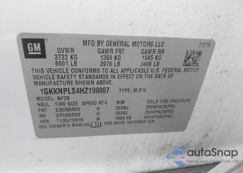 2017 GMC Acadia Denali from USA, damaged, VIN 1GKKNPLS4HZ199887